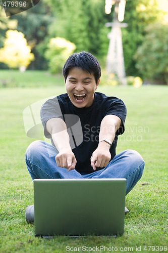 Image of Happy asian college student