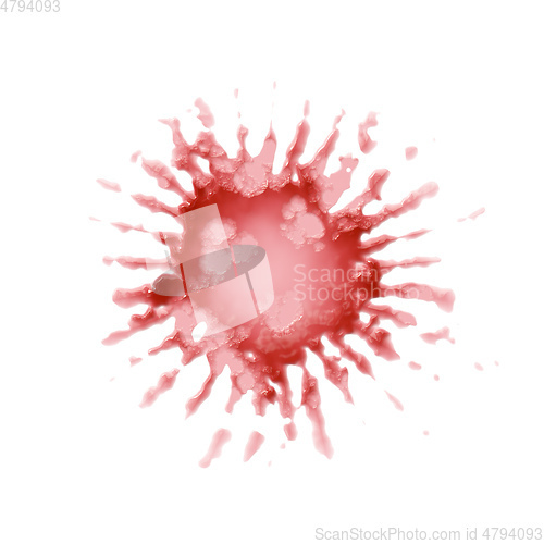 Image of decorative red splat on white background