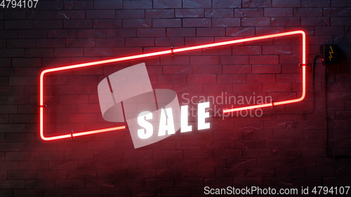 Image of stylish modern red neon light frame