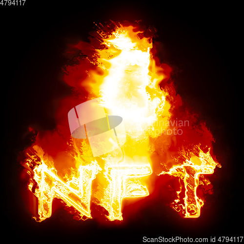 Image of nft sign hot burning fire