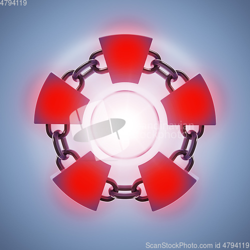 Image of red glowing blockchain ring symbo