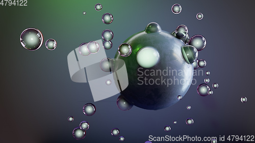 Image of soap bubbles from a ball