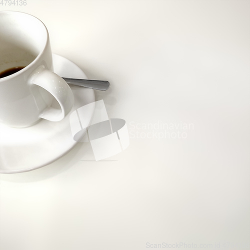 Image of finished cup of coffe white background