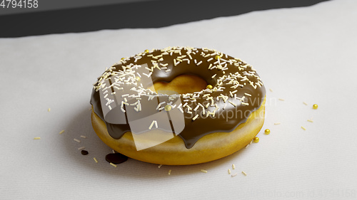 Image of fresh baked donut on a paper