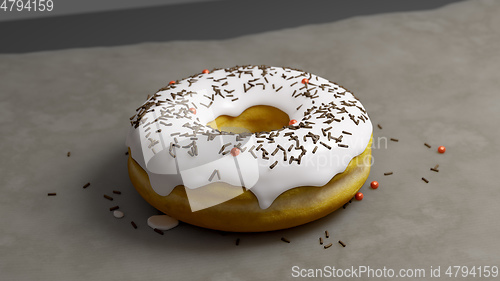 Image of fresh baked donut on a paper