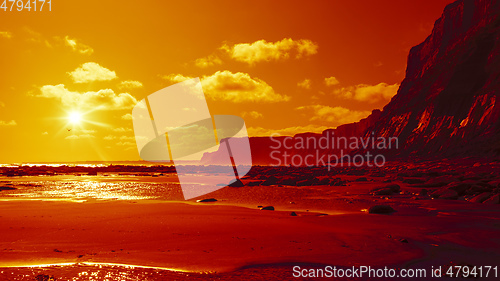 Image of sunset at Waihi Beach New Zealand