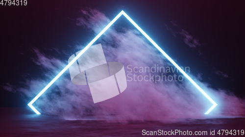 Image of neon tube tilted square with smoke background