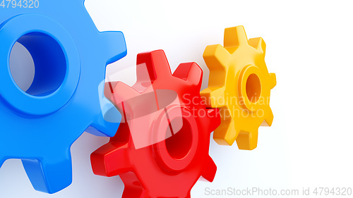 Image of Gears Symbol red blue yellow