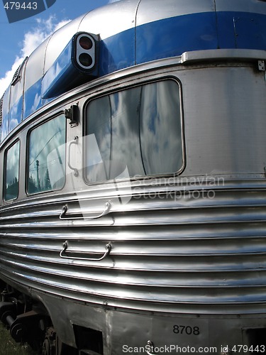 Image of silver passenger train