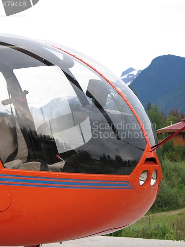 Image of orange helicopter