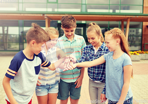 Image of group of happy elementary school students