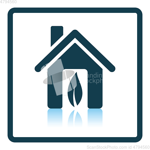 Image of Ecological home with leaf icon