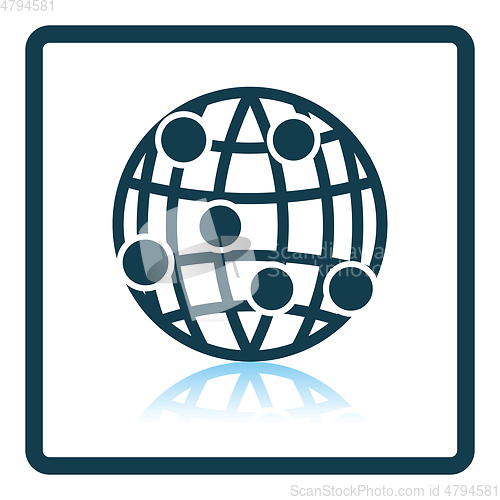 Image of Globe connection point icon