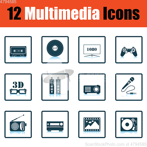 Image of Set of multimedia icons