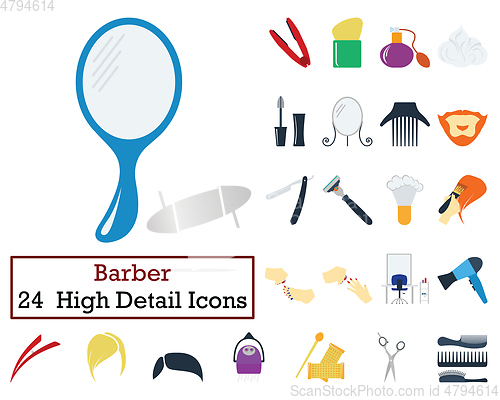 Image of Set of 24 Barber Icons