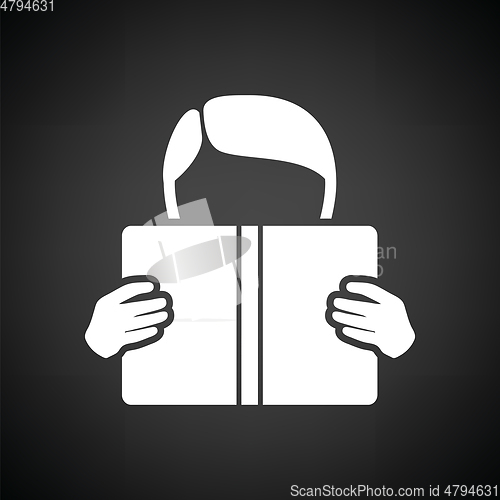 Image of Boy reading book icon