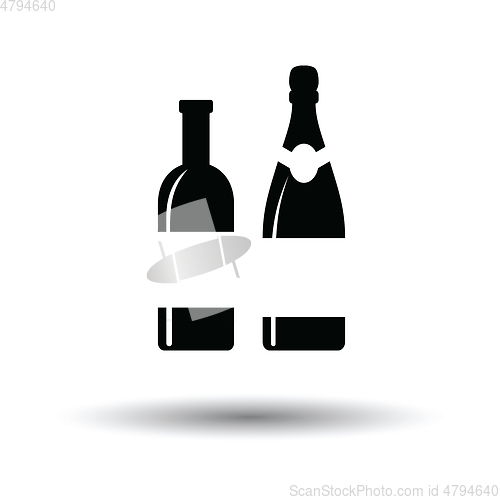 Image of Wine and champagne bottles icon