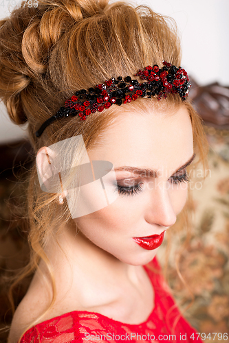 Image of beautiful girl in wedding gown