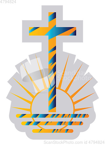 Image of Blue and yellow symbol of a New Apostolic religion vector illust