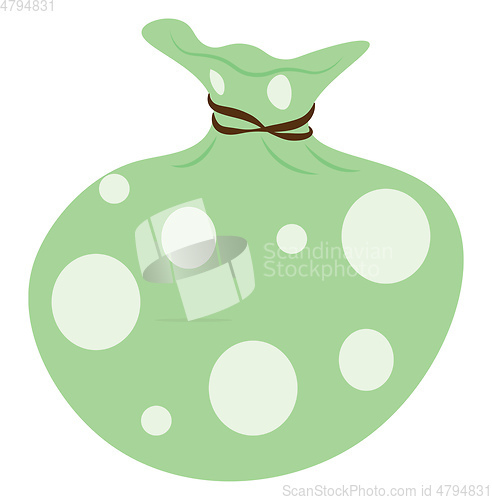 Image of Loaded green pouch vector or color illustration