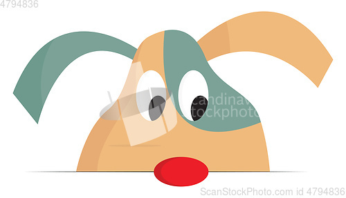 Image of Curious brown dog vector or color illustration