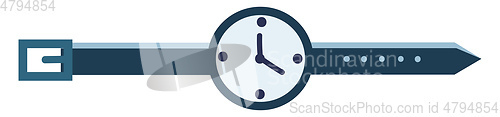 Image of A simple stylist blue wrist watch with a white dial vector color