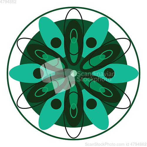 Image of Green spiritual mandala design vector or color illustration