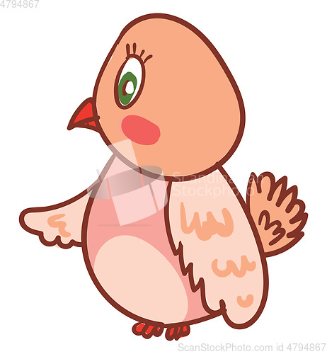 Image of A little pink bird vector or color illustration