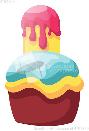 Image of Double frosted cupcakeillustration vector on white background