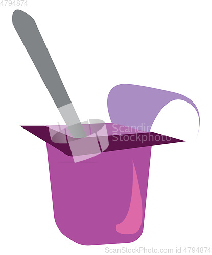 Image of A purple yogurt box vector or color illustration