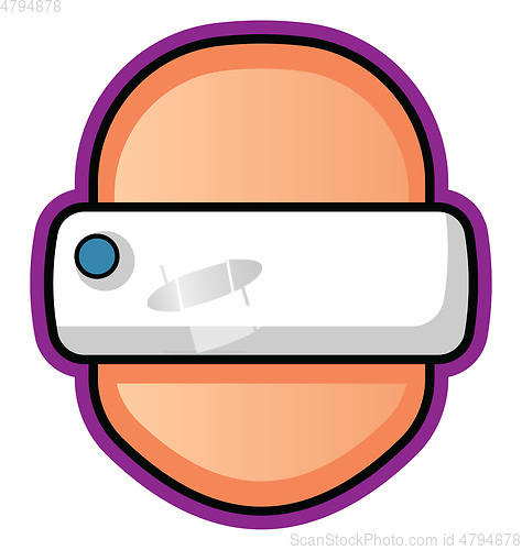 Image of Head with a VR goggles on illustration vector on white backgroun