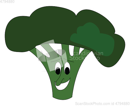 Image of Smilling broccoli vector illustration on white background.