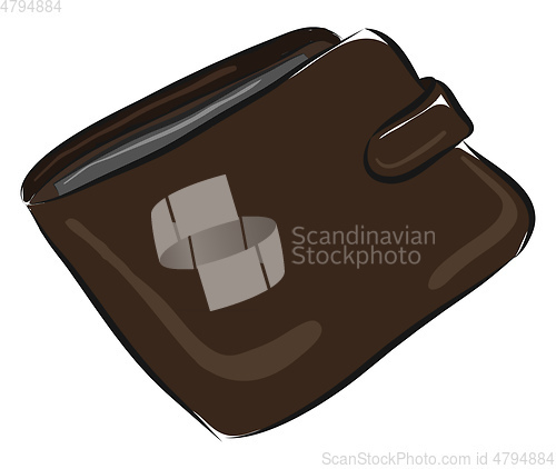 Image of Vector illustration of dark brown man\'s wallet on white backgrou
