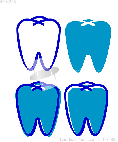 Image of Tooth vector color illustration.
