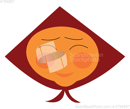 Image of Old woman wearing head scarf vector or color illustration
