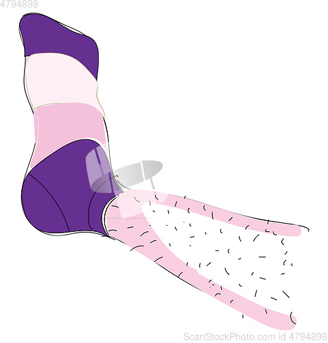 Image of Leg with a sock onillustration vector on white background