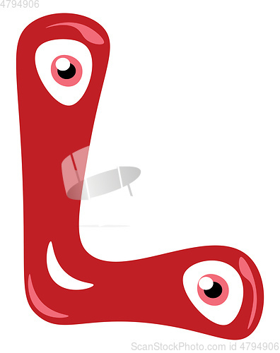 Image of Alphabet K with smiling face vector or color illustration