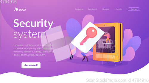 Image of Security access card landing page template.