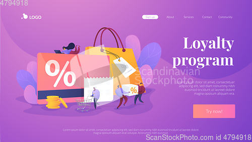 Image of Discount and loyalty card landing page template.