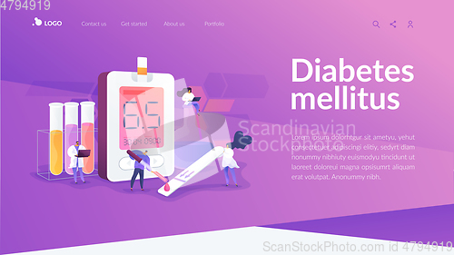 Image of Diabetes mellitus landing page concept