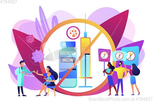 Image of Refusal of vaccination concept vector illustration.