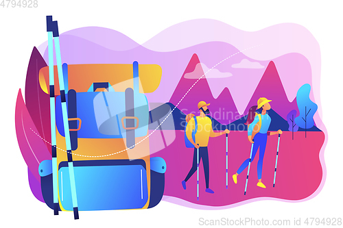 Image of Summer hiking concept vector illustration.