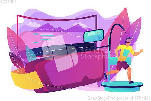 Image of VR fitness gym concept vector illustration.