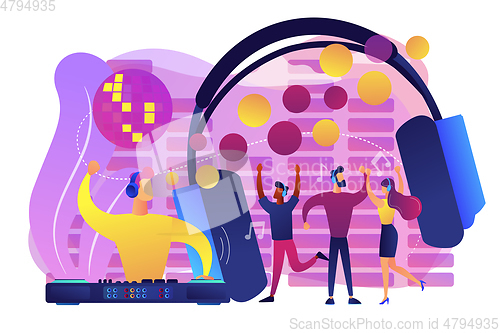 Image of Silent disco concept vector illustration.