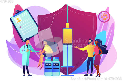 Image of Vaccination of adults concept vector illustration.