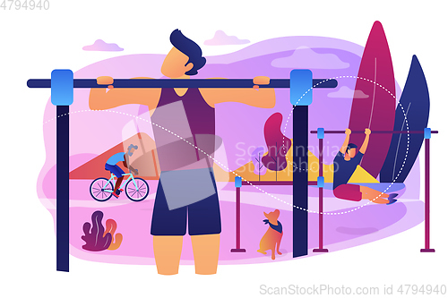 Image of Outdoor workout concept vector illustration.