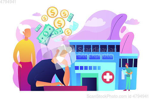 Image of Healthcare expenses of retirees concept vector illustration.