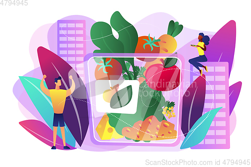 Image of Assorted snack pack concept vector illustration.