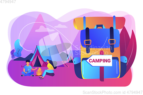 Image of Summer camping concept vector illustration.
