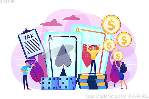 Image of Gambling income concept vector illustration.
